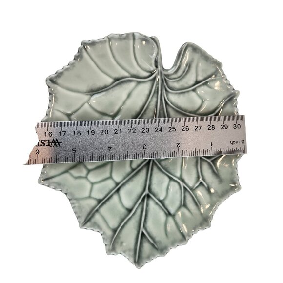 Christian Tortu Paris Leaf Plate VTG Ceramic Botanical Accent French Art Pottery - Picture 8 of 10